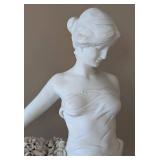 UL - Damico Gossin Porcelain Sculpture - Woman with Basket of Flowers