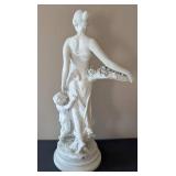 UL - Damico Gossin Porcelain Sculpture - Woman with Basket of Flowers
