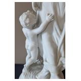 UL - Damico Gossin Porcelain Sculpture - Woman with Basket of Flowers