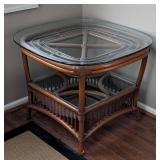 SR - Rattan Side Table Glass Top