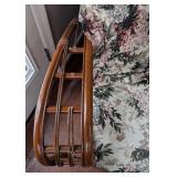 SR - Rattan Armchair with Floral Cushions & Round Glass-Top Side Table