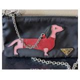 UL - Prada 1MB007 Busta con Lampo Nero + Petalo Dachshund Pouch Clutch Bag
