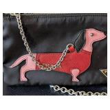 UL - Prada 1MB007 Busta con Lampo Nero + Petalo Dachshund Pouch Clutch Bag