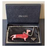 UL - Prada 1MB007 Busta con Lampo Nero + Petalo Dachshund Pouch Clutch Bag