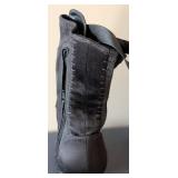 UL - Balmain Satin Lace-Up Boots - Size 36 EU (US 6) - Black