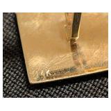 K - Pair of Cufflinks 14K Gold Diamond Bezel Square