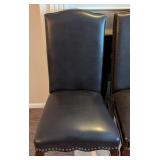 K - Set of Four Pier 1 Imports Dark Brown Leather Dining Chairs