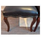 K - Set of Four Pier 1 Imports Dark Brown Leather Dining Chairs
