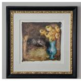 LR - Gabriel Juarez Mixed Media Floral Still Life Framed Paintings - Triptych (Lot of 3)