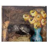 LR - Gabriel Juarez Mixed Media Floral Still Life Framed Paintings - Triptych (Lot of 3)