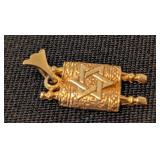 K - Torah Pendant - 14K Gold, Star of David, 0.5 x 0.75 inches, 2 g