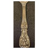 K - Sterling Silver Serving Spoon - 8 in - Ornate Floral Pattern (Lot of 3)