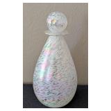 UL -Vintage Irice Art Glass Perfume Bottle - Iridescent Finish
