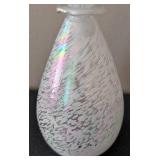UL -Vintage Irice Art Glass Perfume Bottle - Iridescent Finish