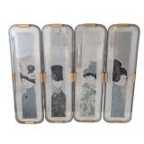 UL - Set of Four Greg Copeland Lucite & Brass Wall Hangings - Four Panels