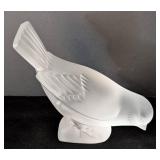 Pair of Frosted Lalique France Bird Figurines