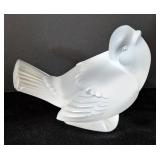 Pair of Frosted Lalique France Bird Figurines