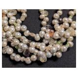 K - Two Pearl & Gemstone Beaded Necklaces - Multi-Strand