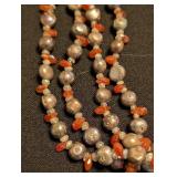 K - Two Pearl & Gemstone Beaded Necklaces - Multi-Strand