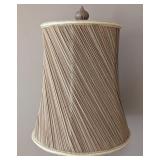 UL - Beaded Table Lamp - Black Glass Orb Column, Gold Tone Base