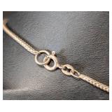 K - Sterling Silver Amber Necklace - 17 in. Long with Oval Amber Pendant & Multi-Gem Tassel