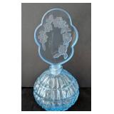 K - Irice Blue Glass Perfume Bottle -