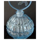 K - Irice Blue Glass Perfume Bottle -