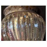 K - Antique Sterling Silver-Topped Crystal Vanity Jar