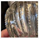 K - Antique Sterling Silver-Topped Crystal Vanity Jar