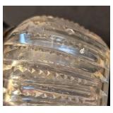 K - Antique Sterling Silver-Topped Crystal Vanity Jar