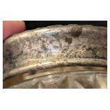 K - Antique Sterling Silver-Topped Crystal Vanity Jar