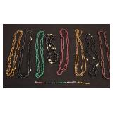 K - Beaded Necklaces - Assorted Colors & Styles, Glass Round Bead Strands, Multi-Strand Lot