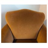 LR - Armchair Burnt Orange Velvet with Dark Piping