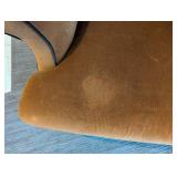 LR - Armchair Burnt Orange Velvet with Dark Piping