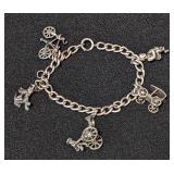 K - Vintage Sterling Silver Charm Bracelet