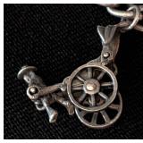 K - Vintage Sterling Silver Charm Bracelet