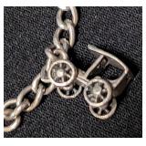 K - Vintage Sterling Silver Charm Bracelet