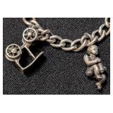 K - Vintage Sterling Silver Charm Bracelet