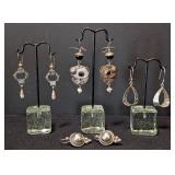 K - Four Pair of Sterling Silver Earrings - Mixed Styles