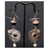 K - Four Pair of Sterling Silver Earrings - Mixed Styles