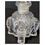 UL - Two Vintage Crystal Perfume Bottles - Starburst Diamond-Cut Pattern