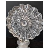 UL - Two Vintage Crystal Perfume Bottles - Starburst Diamond-Cut Pattern