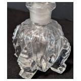 UL - Two Vintage Crystal Perfume Bottles - Starburst Diamond-Cut Pattern