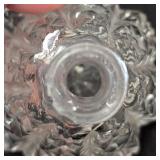 UL - Two Vintage Crystal Perfume Bottles - Starburst Diamond-Cut Pattern