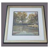 ML - Landscape Painting Gold Frame With White Mat