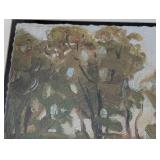 ML - Landscape Painting Gold Frame With White Mat