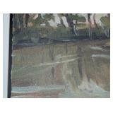 ML - Landscape Painting Gold Frame With White Mat
