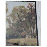 ML - Landscape Painting Gold Frame With White Mat
