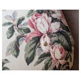 UL - Vintage Floral Settee with Pink Rose Print & Ruffled Skirt - Accent Furniture
