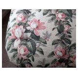 UL - Vintage Floral Settee with Pink Rose Print & Ruffled Skirt - Accent Furniture